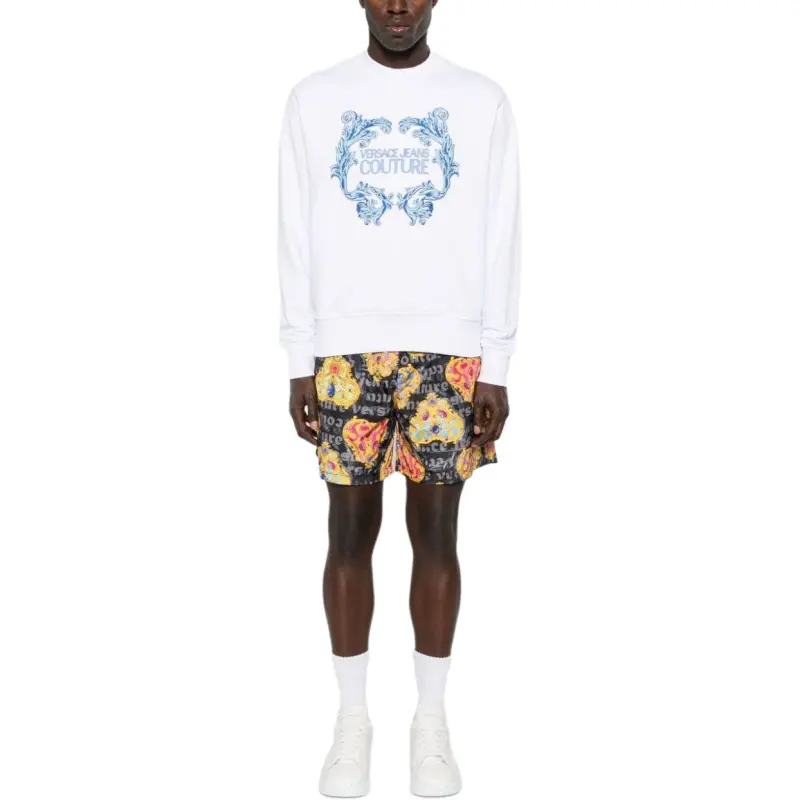 VERSACE Logo print Cotton Sweatshirt-2