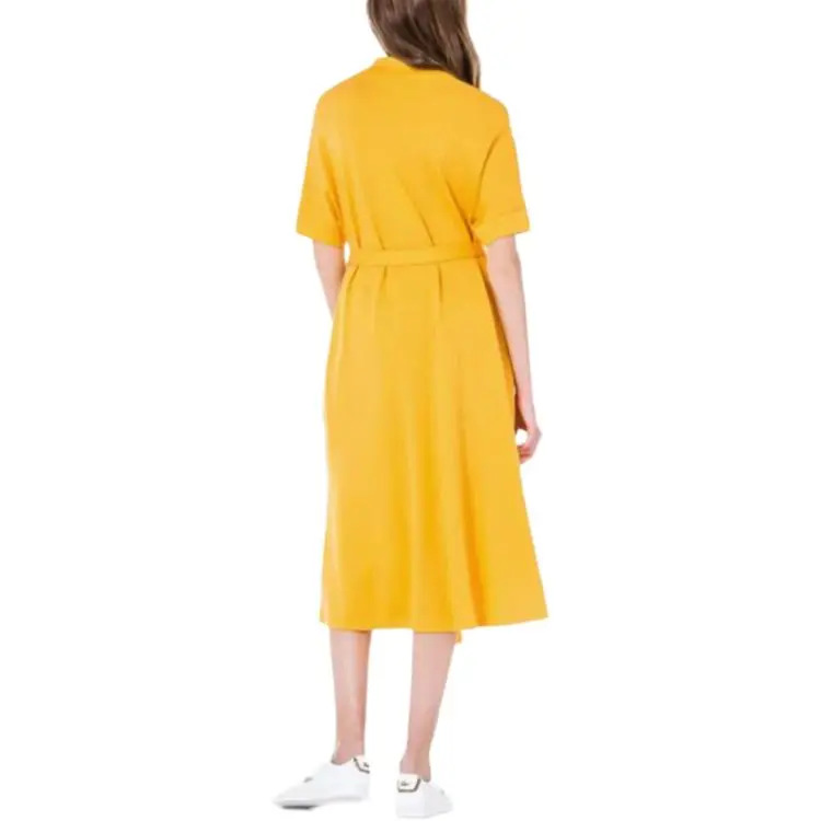 LACOSTE Short Sleeved Dresses Women's Yellow-2