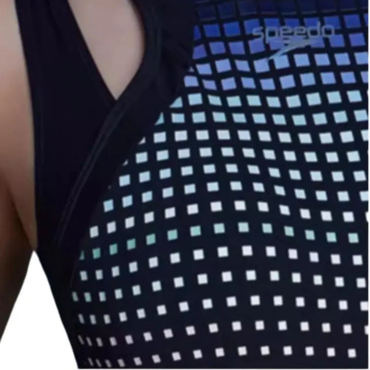 Speedo One piece Swimsuit Women's Black/Blue-4