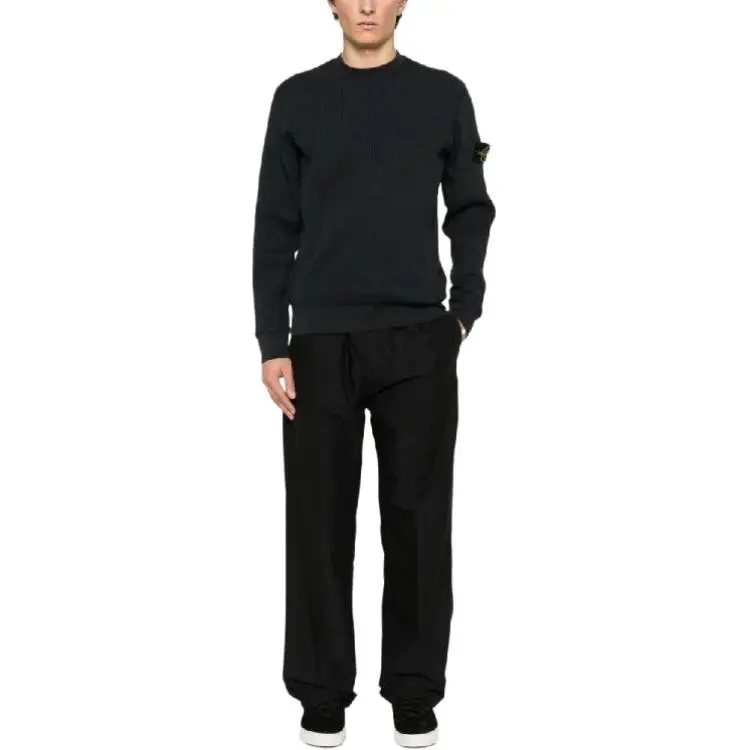 STONE ISLAND Logo Patch Crewneck Knitted Jumper-4