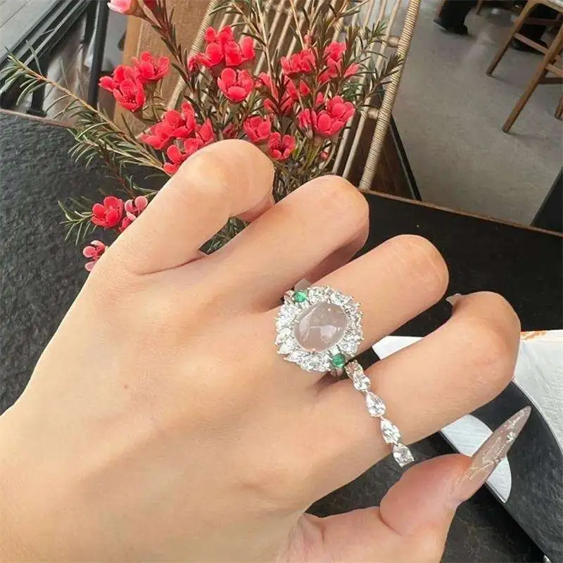 JUNWEN Chalcedony Rings Women's-6