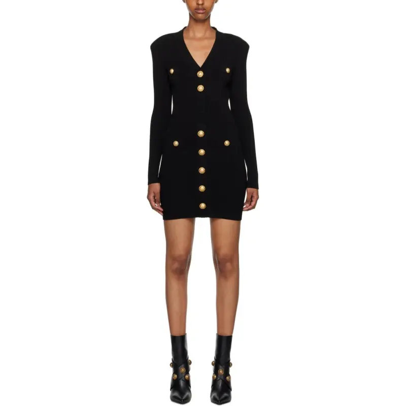 BALMAIN Button embellished Knitted Minidress-2