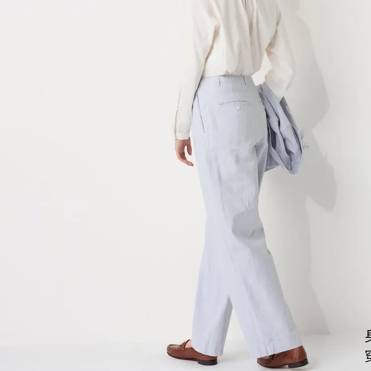 Ines De La Fressange X UNIQLO X Ines De La Fressange Casual Pants Women's Light Gray-2