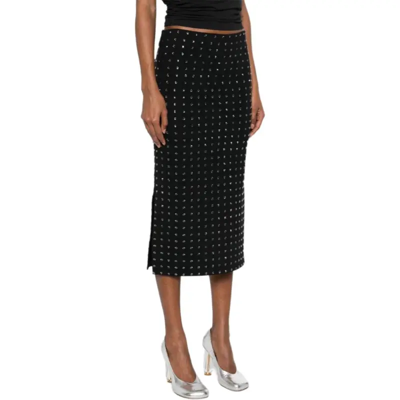 SportMax Nome All Over Embellished Midi Skirt-1