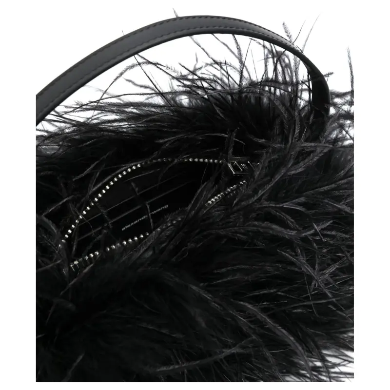 Alexander Wang Heiress Calfskin Handbag Medium Size Women's Black-3