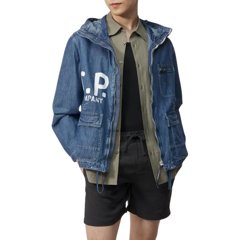 C.P.Company Blu Goggles detail Denim Jacket-3