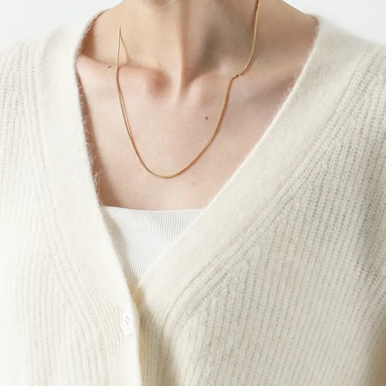 TOM WOOD 925 Sterling Silver With 18K Gold Necklaces Unisex Gold-1