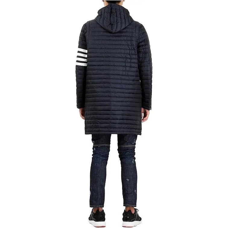 THOM BROWNE 4 Bar Hooded Down Coat-6