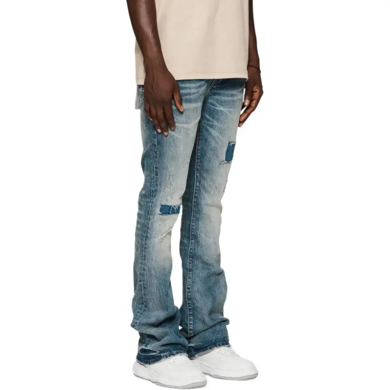Purple Brand Patch Repair Flare Jeans-3