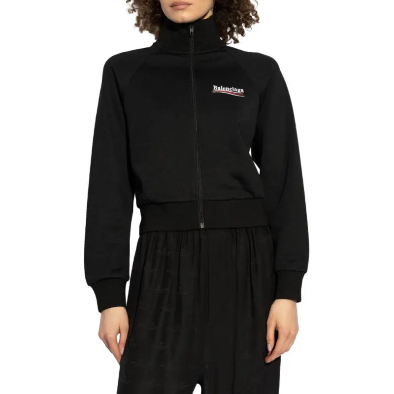 Balenciaga Logo Printed Zip Up Jacket-1
