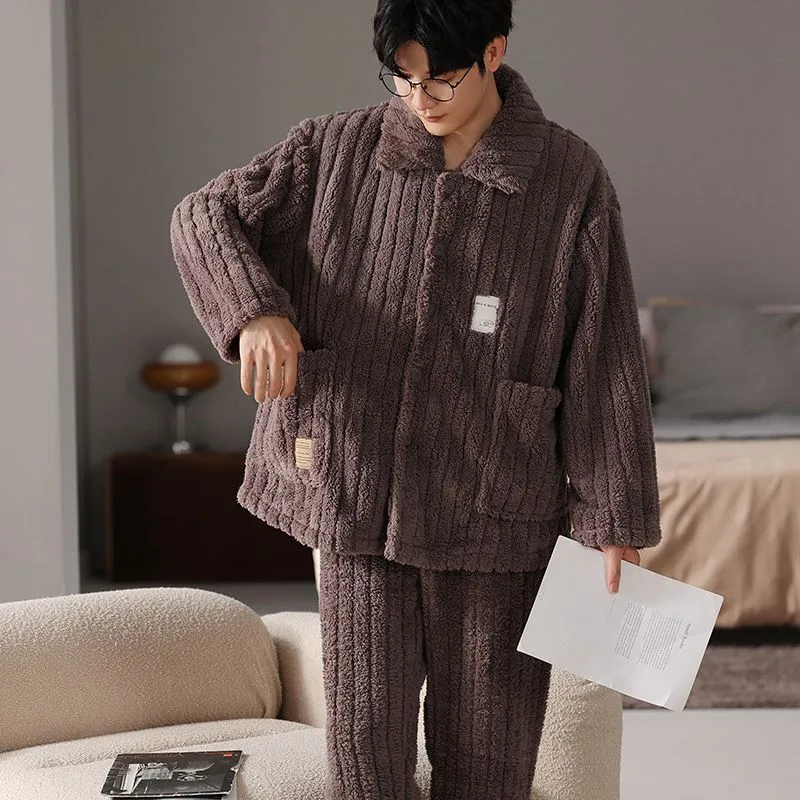 Floating light islands Men Pajama Sets-3