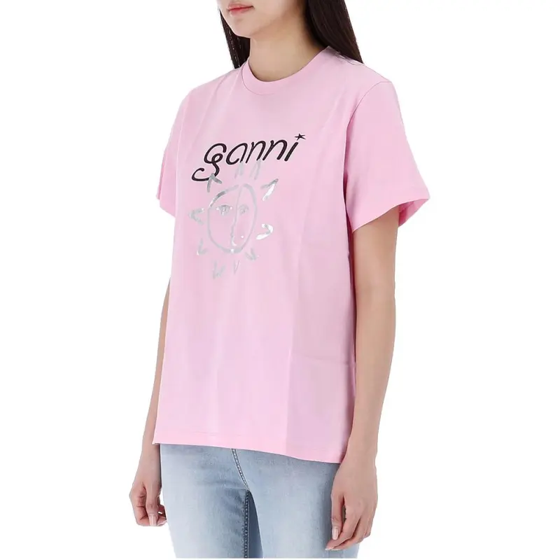 GANNI Regular T Shirt Women's Pink-3