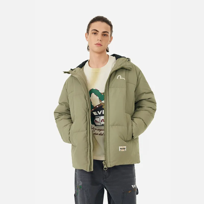 EVISU Down Jacket Men's Light Army Green-3
