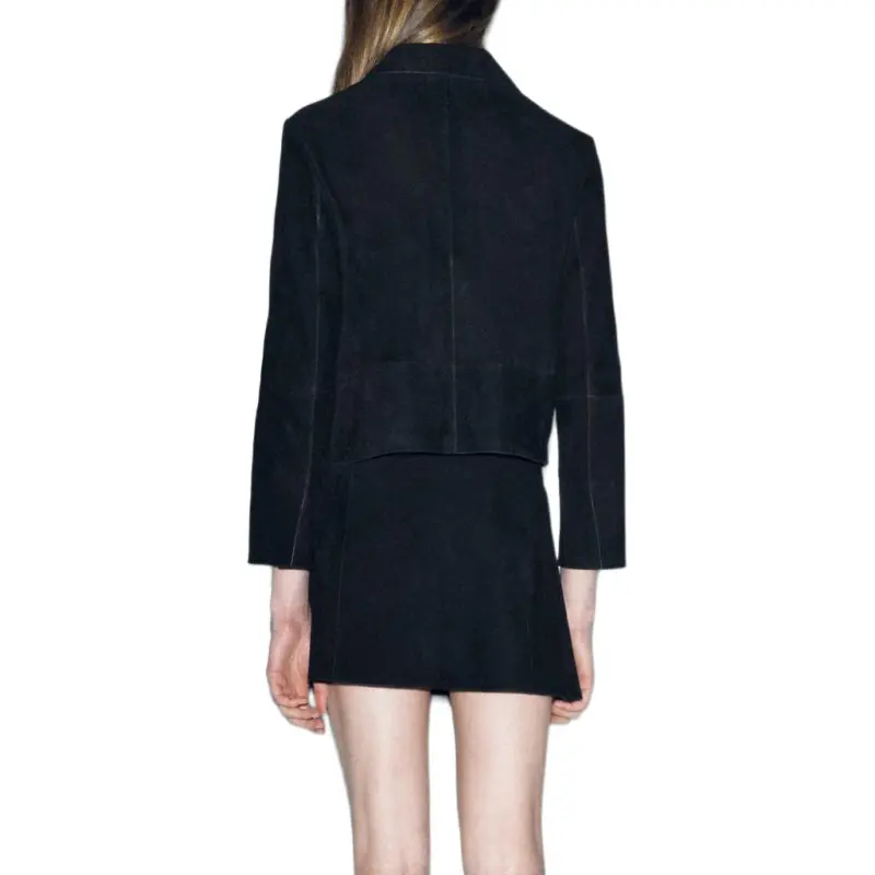 ZARA ZW Series Leather Short Skirts Women's Black-5