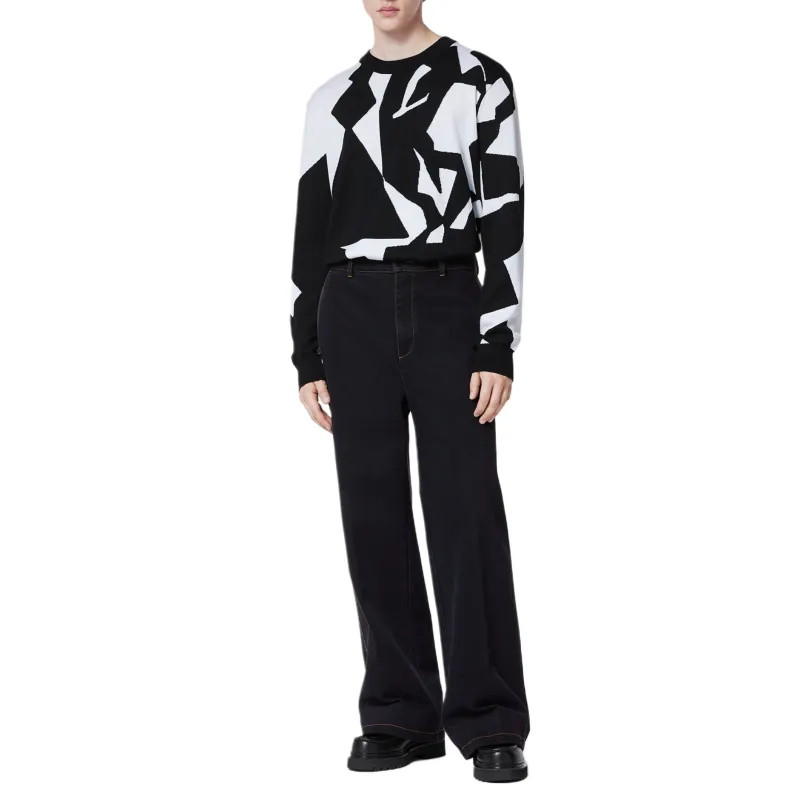 LOUIS VUITTON 2010s Lv Abstract Houndstooth Jumper-4