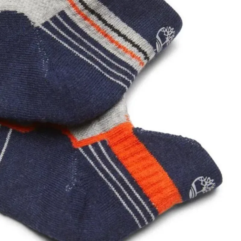 Timberland Hiker Ankle Socks Unisex 2 Pack Flame Color-2