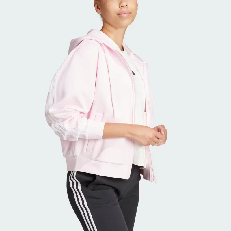 Adidas Future Icons FW24 3-Stripes Full Zip Sweatshirt Women's Transparent Pink-3
