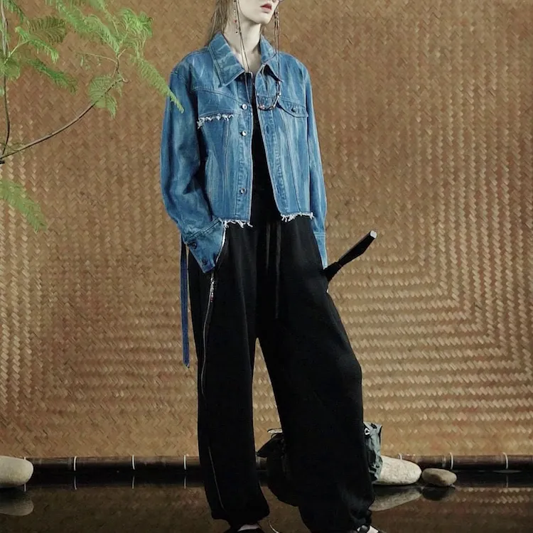 Rizhuo Denim Jacket Women's Secret Realm Blue-1