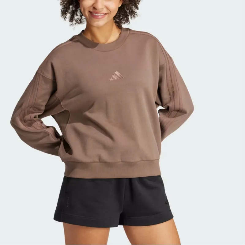Adidas Free Shipping With AdiClub All Szn French Terry 3 Stripes Loose Sweatshirt-2