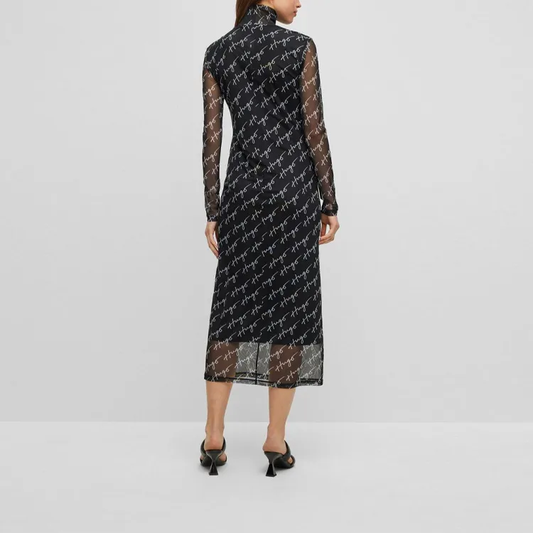 HUGO BOSS Long-Sleeved Dresses Women's Black-2
