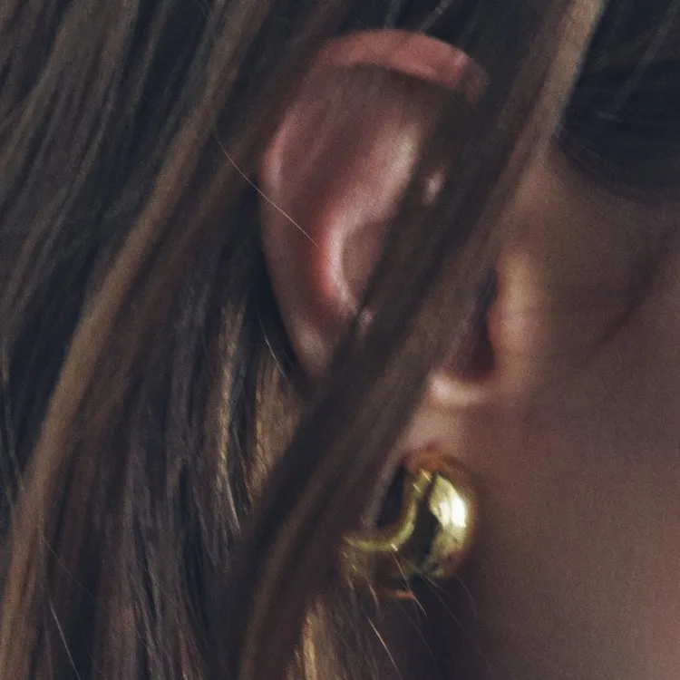 ZARA Zinc Brass Titanium Earrings Women's Gold-1