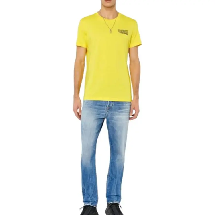 DIESEL T-Shirts Men Yellow-4