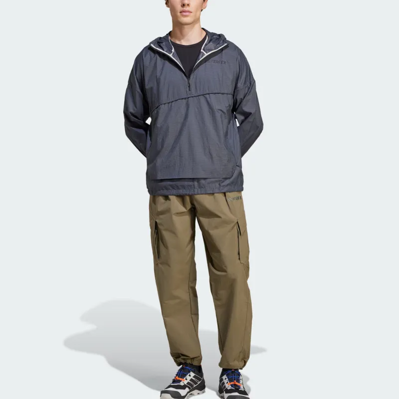 Adidas XPLORICTerre WIND ANORAK Jacket Men's Dark Gray-4