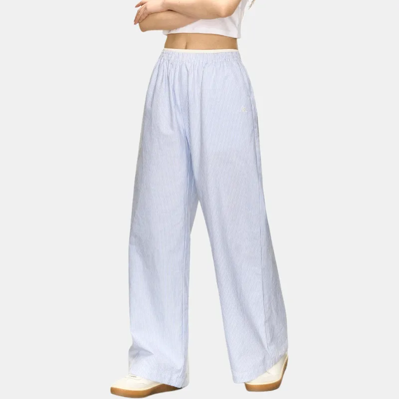 Ariseism Casual Pants Women's Blue White Stripes-5