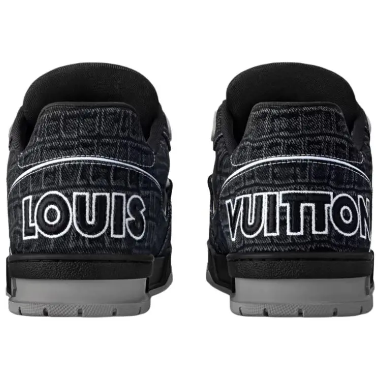 LOUIS VUITTON Trainer Low Top Skateboard Shoes Men's Black-3