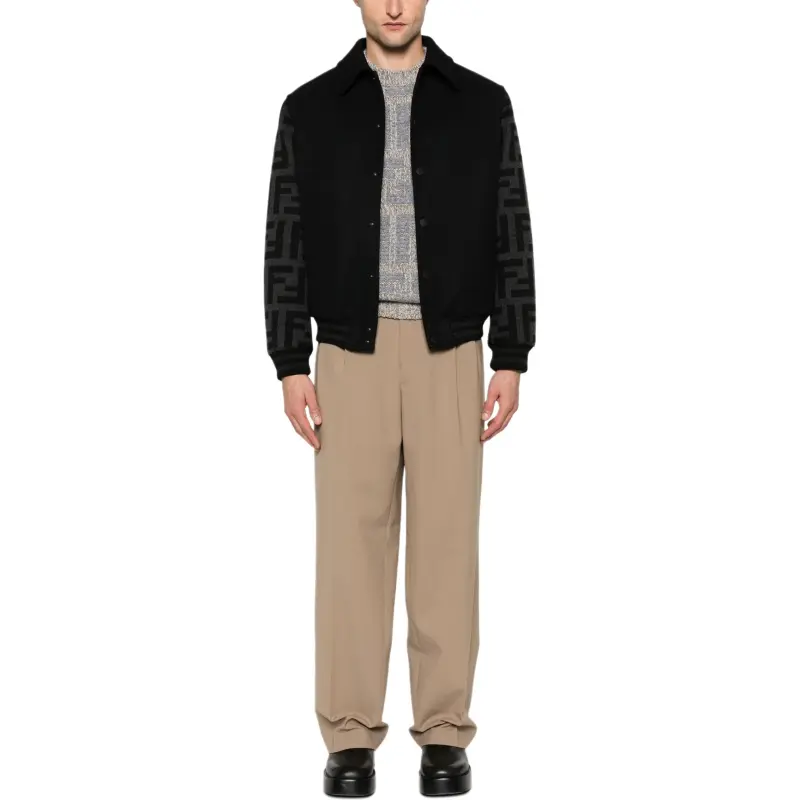 FENDI Logo Detailed Bomber Jacket-1
