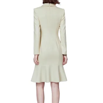 ONE SHALLOW Long Sleeved Dresses Women's Light Yellow