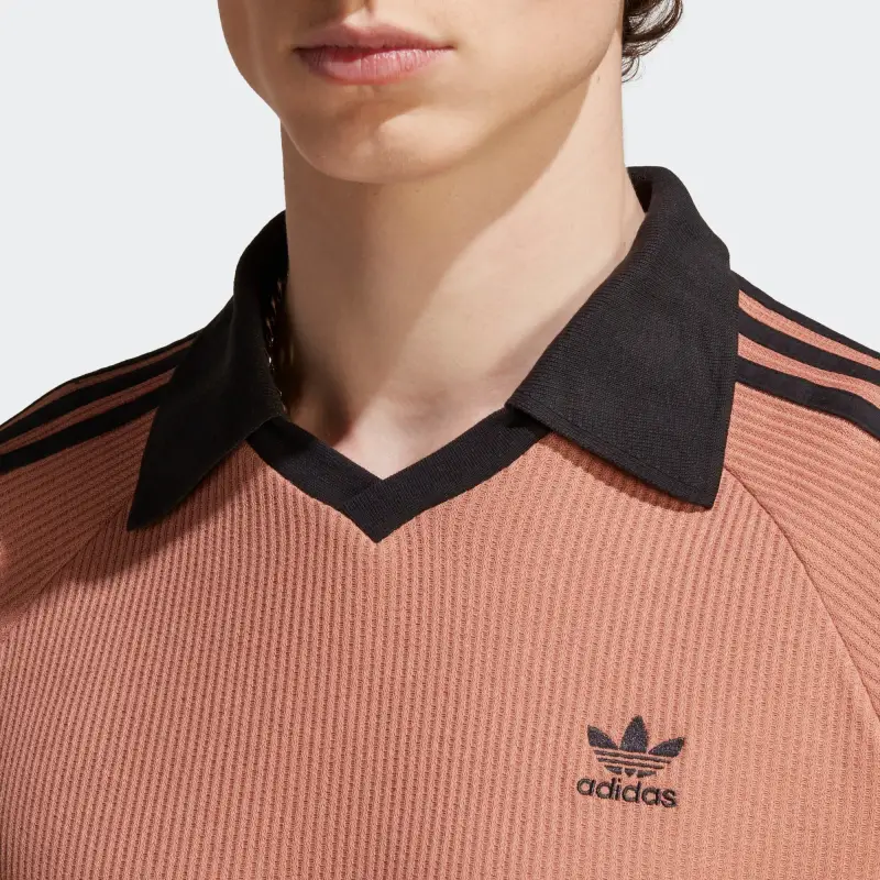 adidas originals Adicolor Classics Waffle Polo Shirt Brown-3