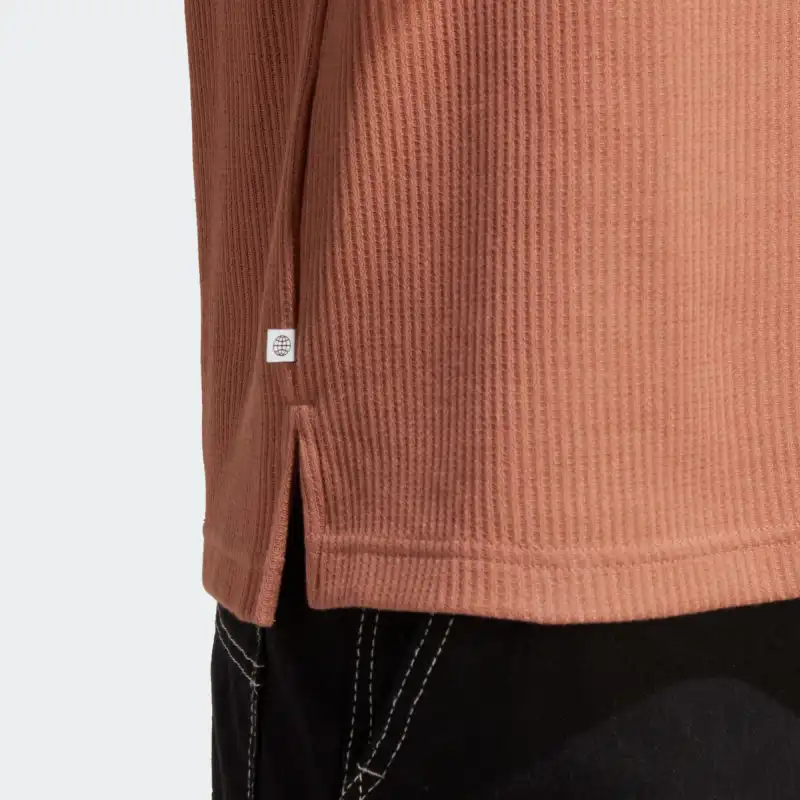 adidas originals Adicolor Classics Waffle Polo Shirt Brown-4