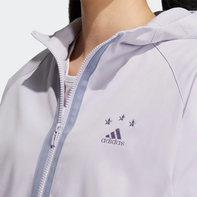 adidas Women'ss Embroidered Striped Woven Hooded Jacket Lilac-3