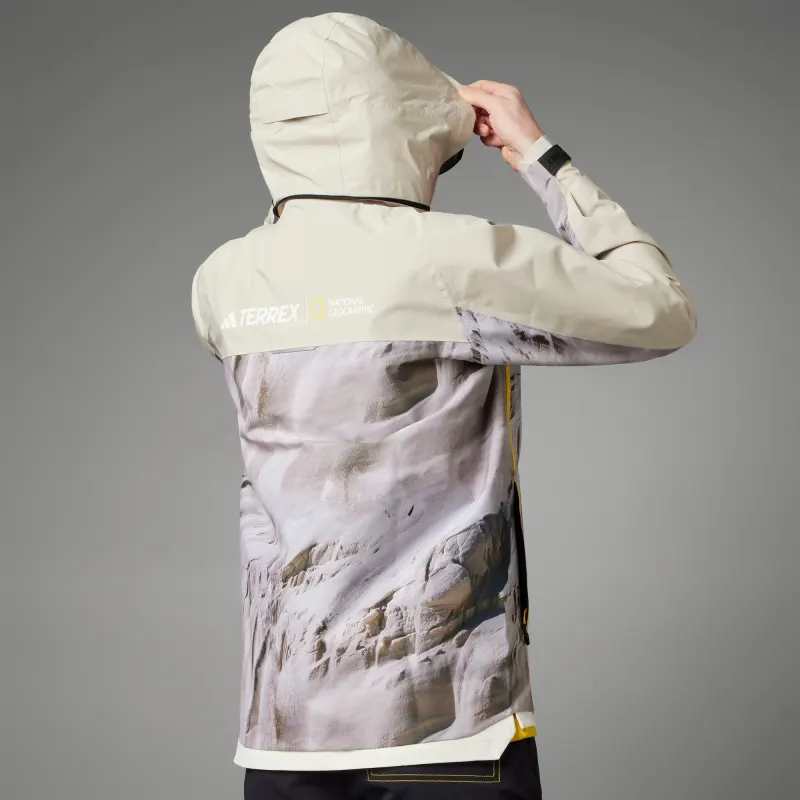 Adidas Outdoor Hiking Water-Resistant Windproof Other Windbreaker Jacket Women's Earth Yellow-5