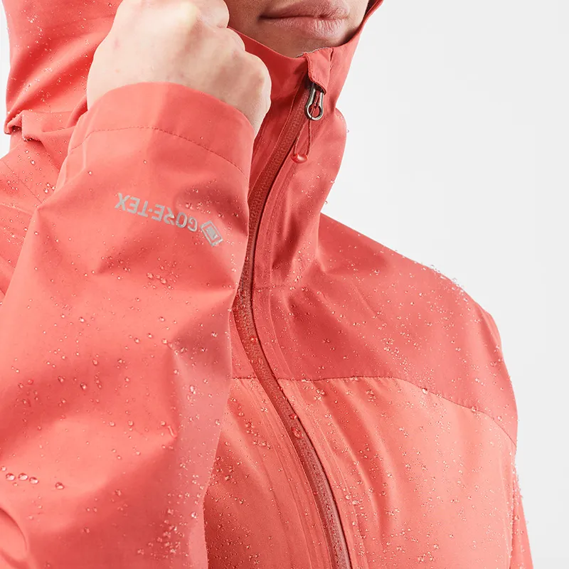 SALOMON OUTLINE Waterproof And Breathable Water-Repellent Windbreaker Jacket Women's Mineral Red-1