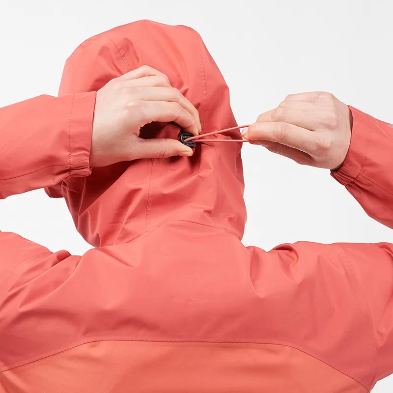 SALOMON OUTLINE Waterproof And Breathable Water-Repellent Windbreaker Jacket Women's Mineral Red-2