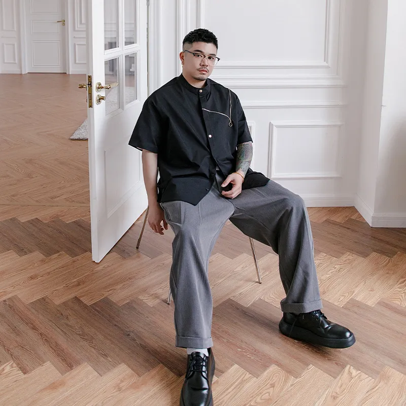 WAYNEXZAVIER Shirts Men Black-3