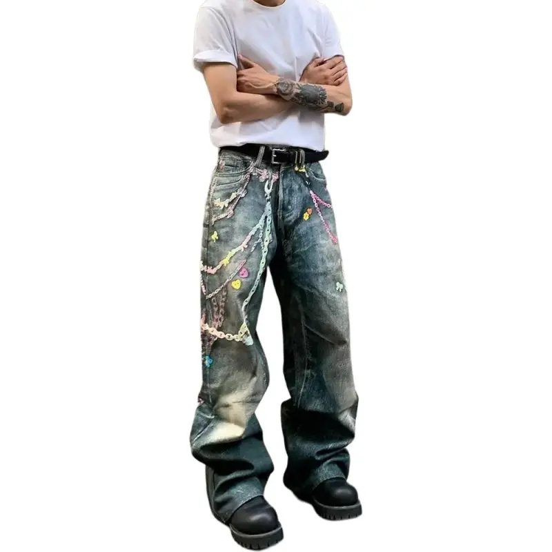 MGXEK Jeans Unisex Vintage Blue-1