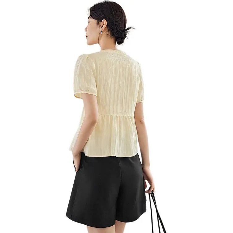 Mu Xiao Xin Shirts Women's Light Yellow-2