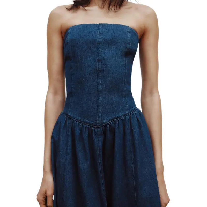 ZARA Trf Sleeveless Dress Women's Blue-4
