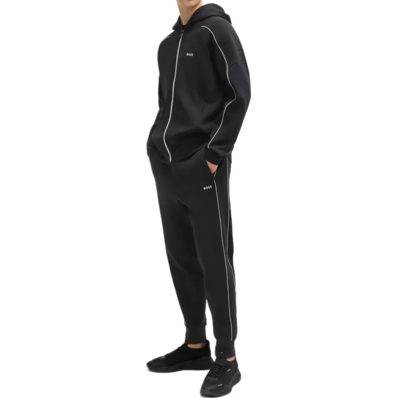 HUGO BOSS Logo Detailed Zipped Hoodie-4