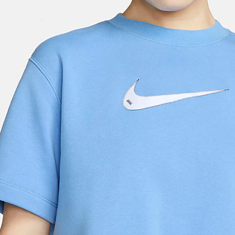 Nike Sportswear Swoosh Women's Short-Sleeve Crop Top Blue-1