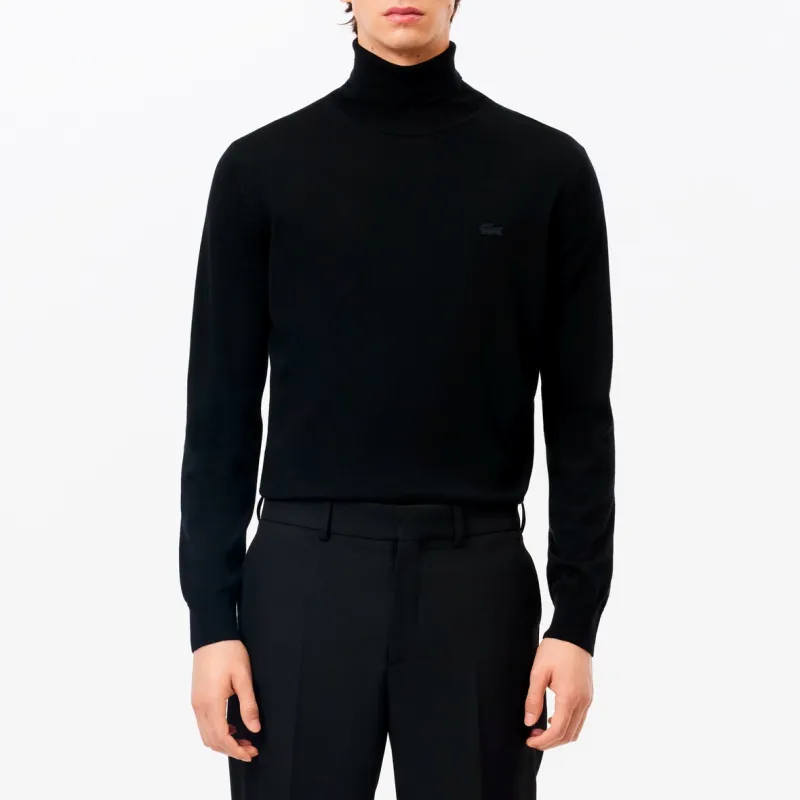 LACOSTE Logo Embroidered Turtleneck Jumper-1