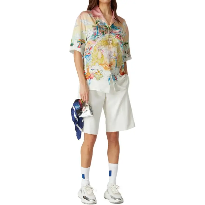 CASABLANCA The Road To Knowledge Short Sleeved Satin Shirt-2