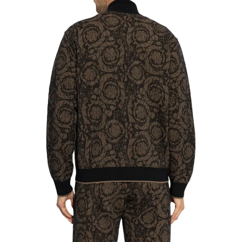 VERSACE Zipped Reversible Knitted Cardigan-4