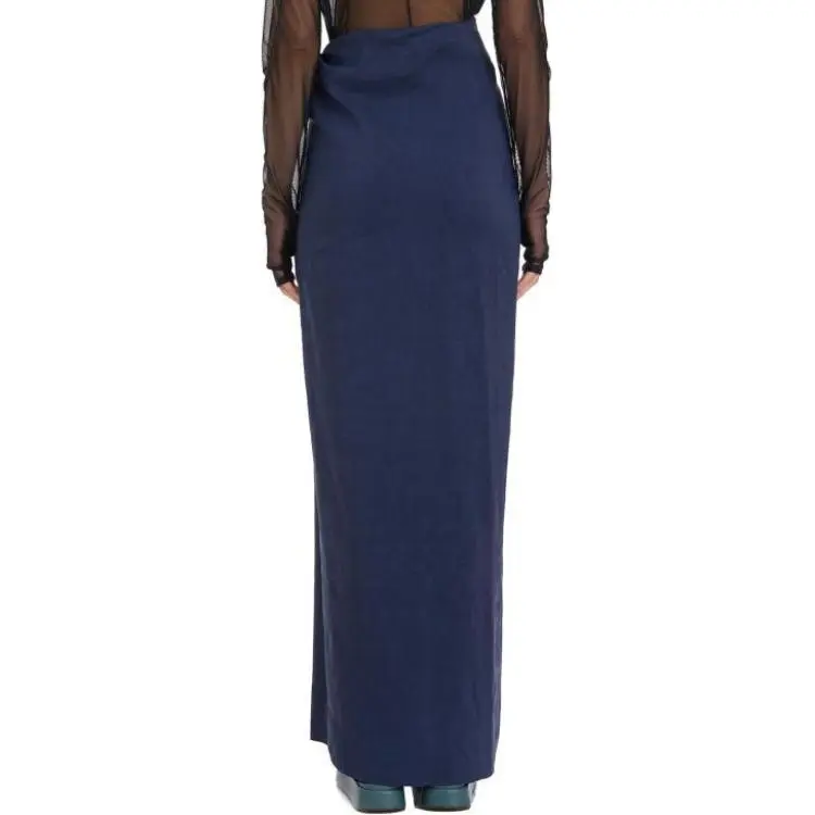 CORTANA Casual Long Skirt Women's Blue-2