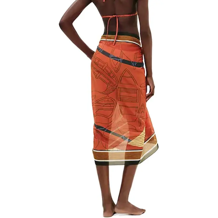HERMES Shawl Women's Coral Orange-1