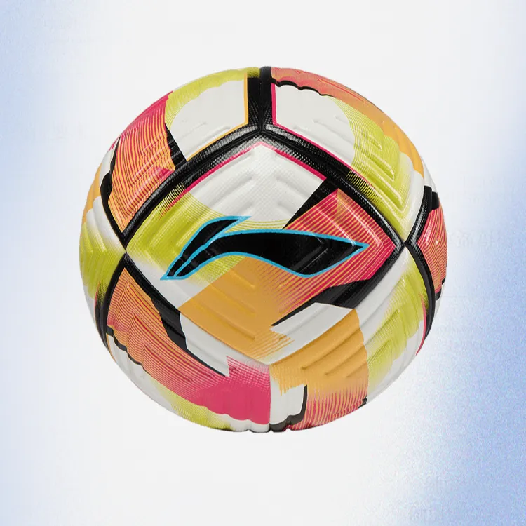 LiNing Football Size 5 Soccer PU Unisex White/Orange/Blue/Green-3
