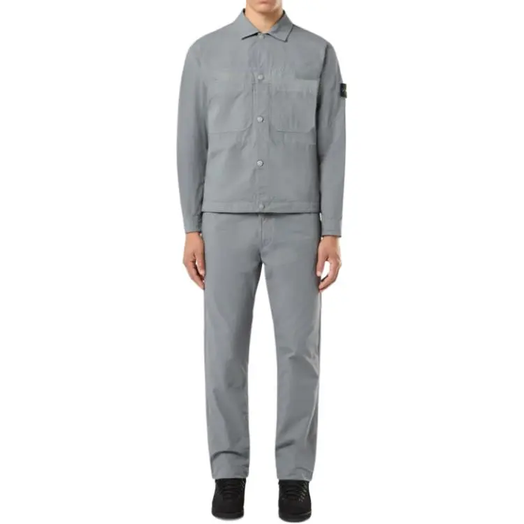 STONE ISLAND Logo Patch Shirt Jacket-1